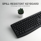 Rapoo X1800PRO 104 Keys Waterproof Multimedia Wireless Keyboard Mouse Set, Black, White