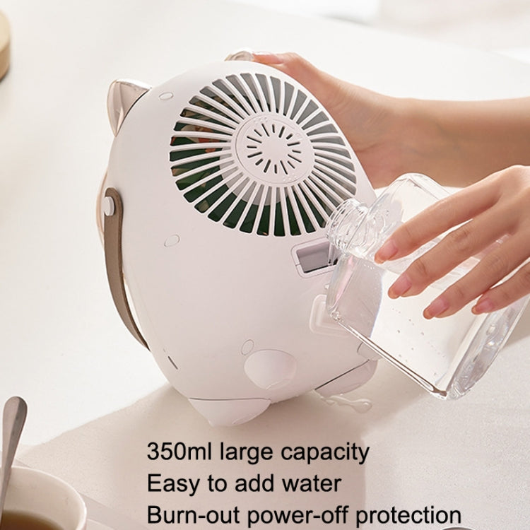 Turbine Water Cold Fan USB Desktop Humidity Spray Small Fan, Elk Pink 2000 mAh, Tanuka White 2000 mAh