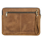 CONTACTS FAMILY Leather Laptop Sleeve For Macbook Pro 14.2 Inch, Brown, Coffee
