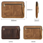 CONTACTS FAMILY Leather Laptop Sleeve For Macbook Pro 14.2 Inch, Brown, Coffee