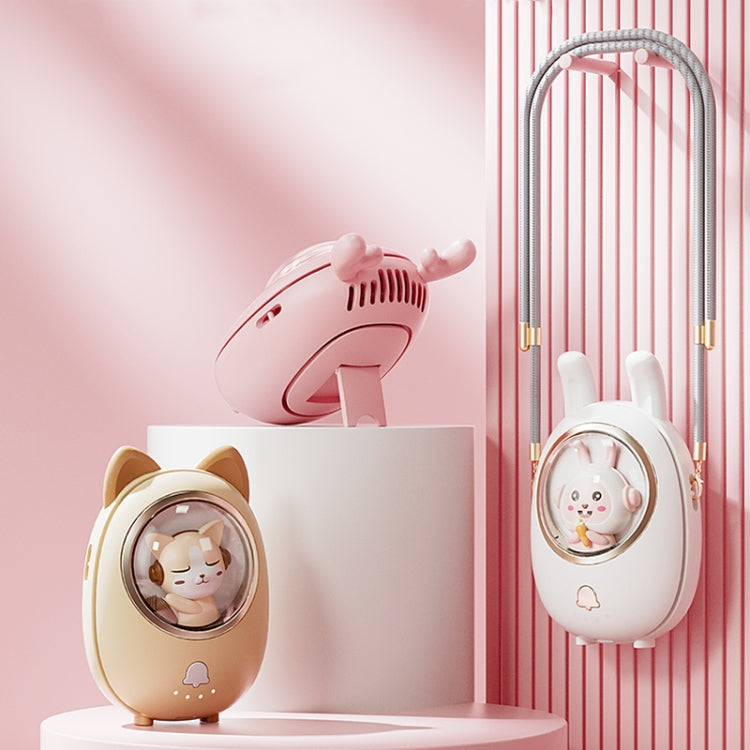 Children Hanging Neck Fan USB Handheld Light Glowing Mini Portable Fan, Children White, Children Pink, Children Yellow