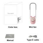 Children Hanging Neck Fan USB Handheld Light Glowing Mini Portable Fan, Children White, Children Pink, Children Yellow