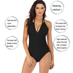 DS40 Ladies Slim and Conservative Halter Neck Swimsuit, S, M, L, XL, XXL