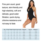 DS40 Ladies Slim and Conservative Halter Neck Swimsuit, S, M, L, XL, XXL