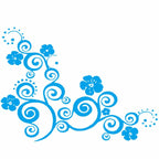 D-908 Summer Flower Totem PVC Car Hood Sticker, D-908