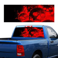 D-954 Flame Skeleton Rear Window Pattern Sticker Truck SUV Behind Wind Glass Stickers, D-954 Red