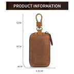TP-9032 First Layer Cowhide Multifunctional Double Zipper Car Key Case, Car Key Case