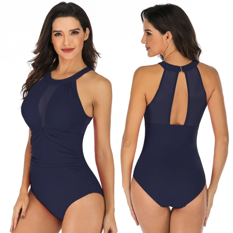 DS109 Ladies Slim And Conservative Halter Neck Swimsuit, S, M, L, XL, XXL