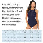 DS109 Ladies Slim And Conservative Halter Neck Swimsuit, S, M, L, XL, XXL