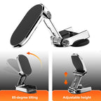Vehicle Bracket Magnetic Navigation Bracket, Folding Black, Folding Silve