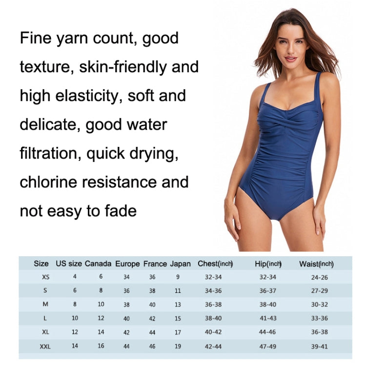DS02 Ladies Suspender Conservative Triangle One-Piece Swimsuit With Chest Pad, S, M, L, XL, XXL