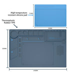 BAKU BA-695  2 in 1 TPR+Silicone Computer Phone Repair Desk Mat Heat Resistant Insulation Mat, BAKU BA-695