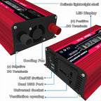Solar Power System Inverters+30A Controller+18W 18V Solar Panel, Black 12V To 220V, Black 12V To 110V, Red 12V To 220V, Red 12V To 110V