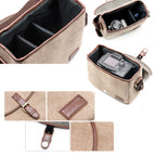 Casual SLR Camera Canvas Crossbody Bag, Gray, Blue, Khaki
