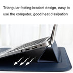 PU08DZ Leather Laptop Liner Bag with Stand Function, 13.3 inches, 14.1-15.4 inches