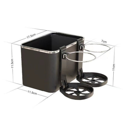 Car Paper Box Hanging Armrest Box Storage Box Cup Holder, Black Double Cup, Beige Double Cup