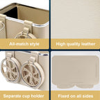 Car Paper Box Hanging Armrest Box Storage Box Cup Holder, Black Double Cup, Beige Double Cup