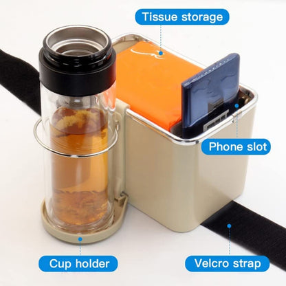 Car Paper Box Hanging Armrest Box Storage Box Cup Holder, Black Double Cup, Beige Double Cup