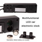 Car Inside And Outside Dual Temperature+Clock+Voltage LED Electronic Display, 4 in 1 Orange+Blue