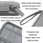 Baona BN-C004 Mini U Disk Headphone Data Cable Storage Bag, Color:, Single Layer (Gray), Single Layer (Black), Double Layer (Gray), Double Layer (Black)