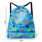 Wet And Dry Separation Waterproof Drawstring Shoulder Beach Swimming Bag For Children, Black S, Black L, Pink S, Pink L, Blue S, Blue L, Tibetan S, Tibetan L, Gray S, Gray L