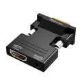 HDTV Female To VGA Male With Audio Adapter Computer Monitor TV Projector Converter, White, Gold, Black