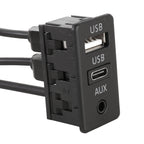 Car Universal Modification USB +Type-C+AUX Interface Charging Seat, USB+Type-C+AUX