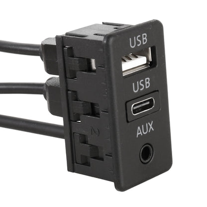 Car Universal Modification USB +Type-C+AUX Interface Charging Seat, USB+Type-C+AUX
