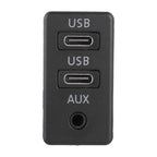 Car Universal Modification Dual Type-C+AUX Charging Interface Seat, Type-C+Type-C+AUX