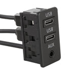 Car Universal Modification Dual Type-C+AUX Charging Interface Seat, Type-C+Type-C+AUX