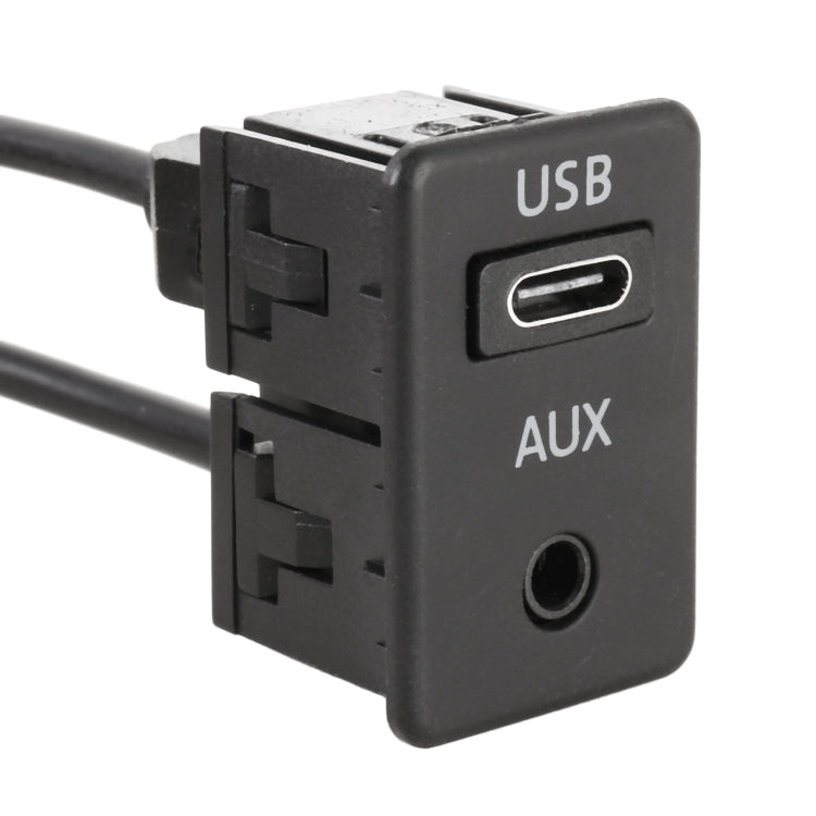 Car Universal Modified Type-C+AUX Interface Charging Use Extension Seat, Type-C+AUX