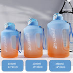 Large Capacity Gradient Straw Cup Sports Bottle With Scale, 1500ml, 2300ml, 3800ml