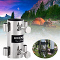 HIKEMAN Enlarged Aperture Outdoor Camping Canopy Pole Holder, Style:, Stainless Steel (Silver), Adjustment (Black)