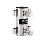HIKEMAN Enlarged Aperture Outdoor Camping Canopy Pole Holder, Style:, Stainless Steel (Silver), Adjustment (Black)