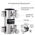 HIKEMAN Enlarged Aperture Outdoor Camping Canopy Pole Holder, Style:, Stainless Steel (Silver), Adjustment (Black)