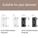 HIKEMAN Enlarged Aperture Outdoor Camping Canopy Pole Holder, Style:, Stainless Steel (Silver), Adjustment (Black)