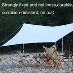 HIKEMAN Enlarged Aperture Outdoor Camping Canopy Pole Holder, Style:, Stainless Steel (Silver), Adjustment (Black)
