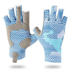 Ice Silk Half Finger Fishing Gloves Sunscreen  Riding Gloves, Mens Free Size, Womens Free Size
