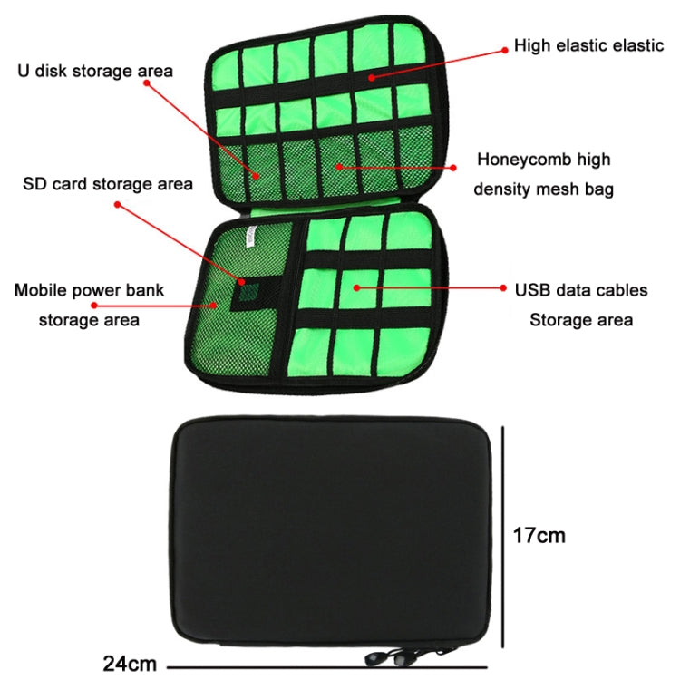 Multifunctional Portable Mobile Phone Digital Accessories U Disk Storage Bag, Blue, Black, Green, Grey, Navy, Orange, Rose Red, Royal Blue, Peacock Green, Yellow, Purple, Pink