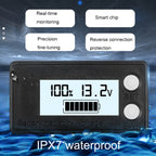 Waterproof LCD Two-wire Lead-acid Lithium Battery Digital Display Voltage Meter, 8-100V (White), 8-100V (Blue), 8-72V (White), 8-72V (Blue)