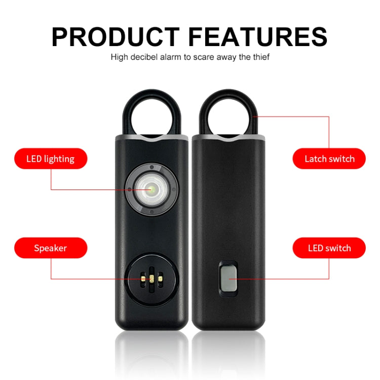 Anti-wolf Alarm Rechargeable Female Student Self-defense Keychain, Rechargeable Black, Rechargeable White
