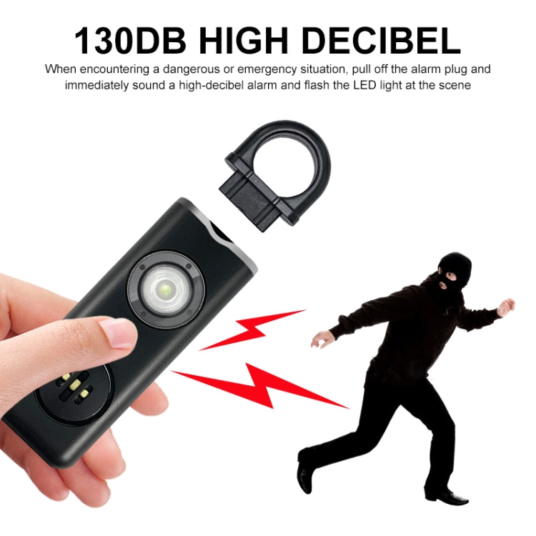 Anti-wolf Alarm Rechargeable Female Student Self-defense Keychain, Rechargeable Black, Rechargeable White
