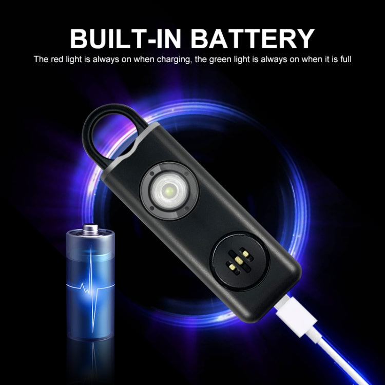 Anti-wolf Alarm Rechargeable Female Student Self-defense Keychain, Rechargeable Black, Rechargeable White