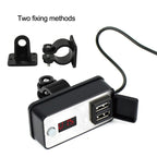Digital Display Dual USB Universal Waterproof Motorcycle Mobile Phone Charger, 2.4A 12-24V