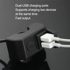 Motorcycle Dual USB Mobile Phone Charger 5V 3A Fast Charging, 5V 3A Black