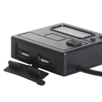Motorcycle Clock Digital Display Dual USB Phone Charger Waterproof 5V 3A Fast Charge, Clock Digital Display Black