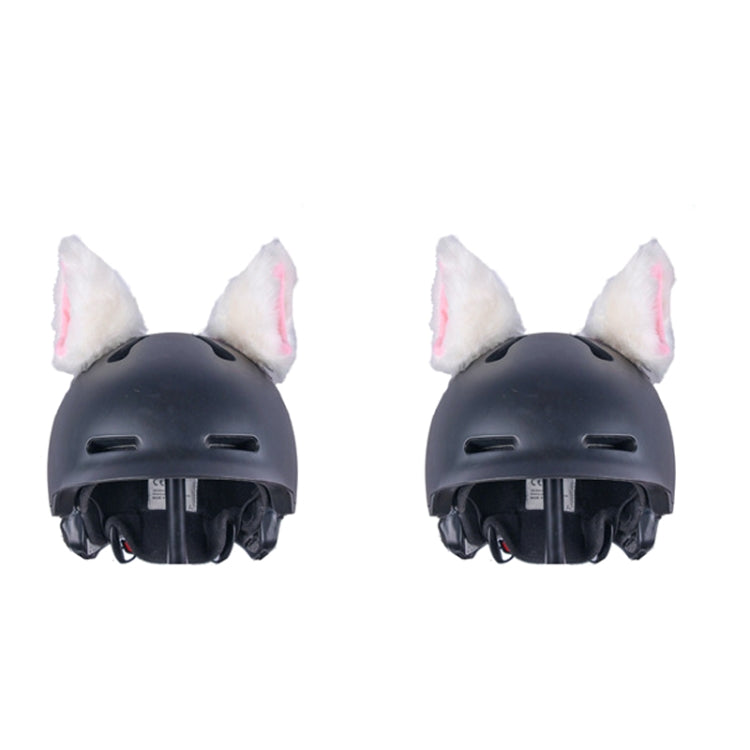 4PCS Motorcycle Plush Ear Helmet Decoration, White, Pink, Light Gray, Black, Red, Rose Red