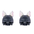 4PCS Motorcycle Plush Ear Helmet Decoration, White, Pink, Light Gray, Black, Red, Rose Red