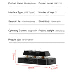 MK321 3 Keys Custom Keys Game Office PS Clip Macro Programming Keypad, Cable Length: 1.5m, White, Black
