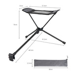 Collapsible Footstool For Camping Foot Recliner Foot Rest, Gray, Black